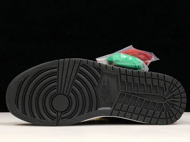 OG AV3905-038 Team x 1 High SoleFly Jordan Air Black Orange-Fir Retro 0603